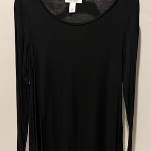 White House Black Market Classic Black Long Sleeve Top